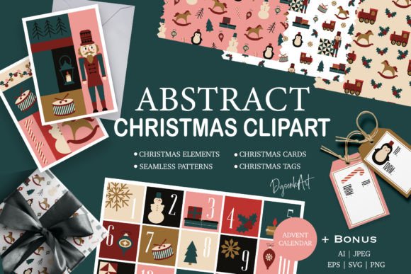 Abstract Christmas Clipart: Graphics and Illustrations for Crafters