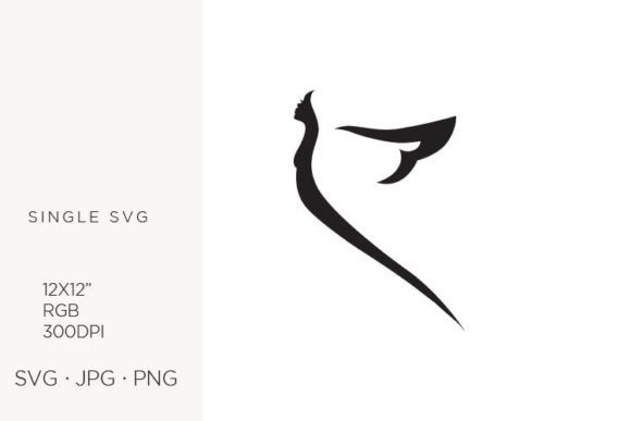 Abstract Woman with Wings, Vector Graphics