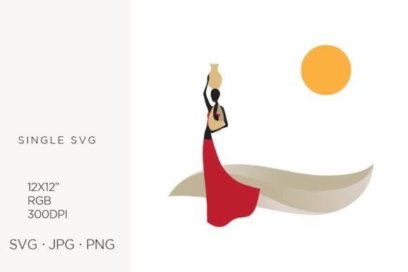 African Woman and Dune Sand, Desert Graphics