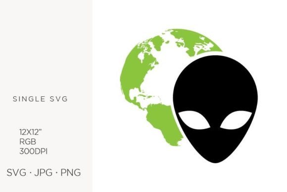 Alien Head and Globe Graphics for Local Branding