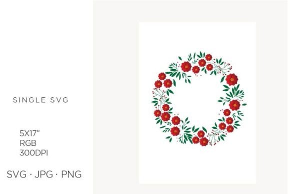 Border with Red Flowers Graphics