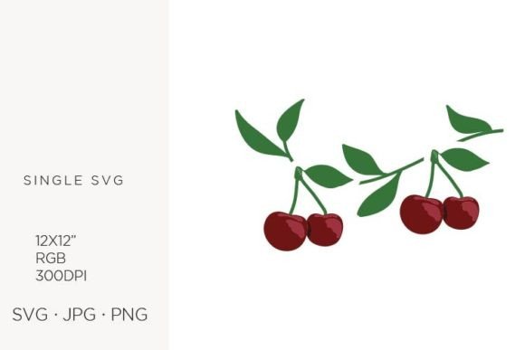 Cherry Branch with Leaves, Frame: Graphics for Creative Projects