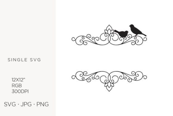 Elegant Scroll Frame with Birds Graphics