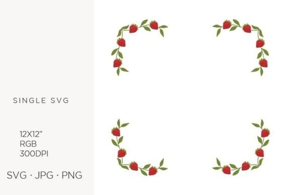 Frame with Strawberries Graphics and Illustrations