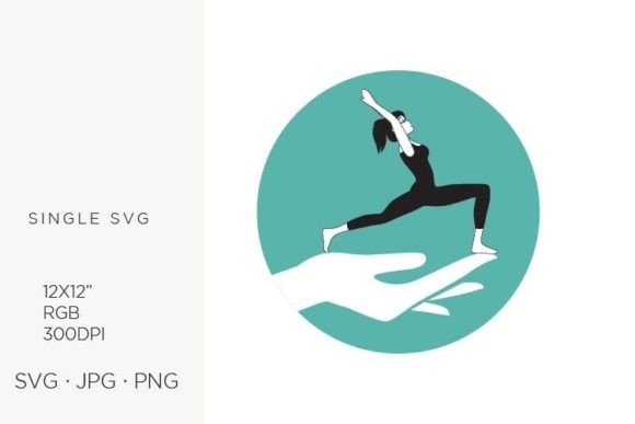 Hand Holding Yoga Woman Graphics