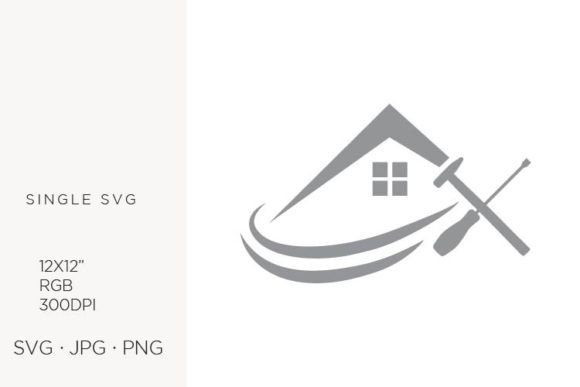 House and Crossed Repair Tools Graphics