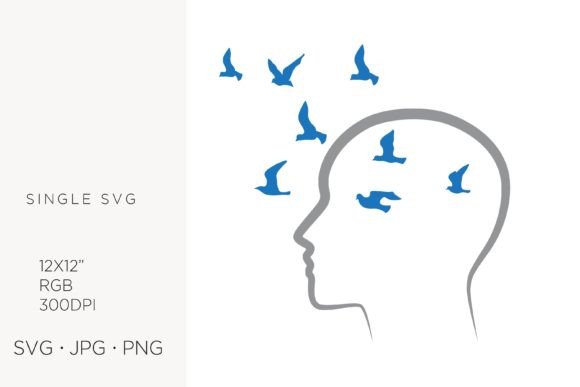 Human Brain and Birds, Vector Graphics