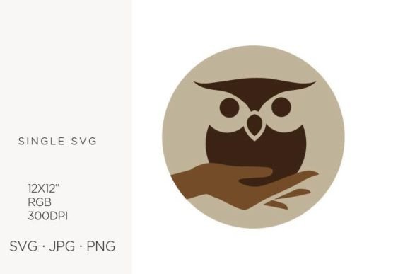 Human Hand Holding Little Owl Graphics and Illustrations