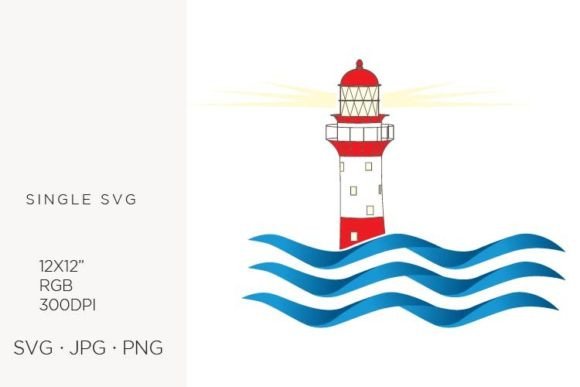 Lighthouse and Ocean Waves