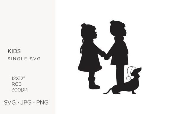 Little Boy, Girl and Dog Graphics for Local Branding