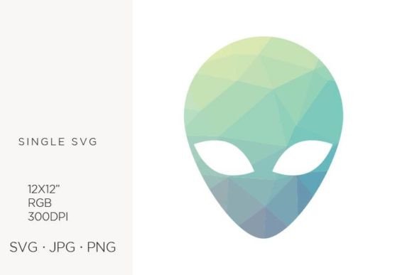 Low Poly Pattern Inside Alien Shape Graphics