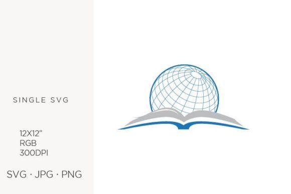 Open Book and Globe, Logo: Graphics and Illustrations for Creative Design