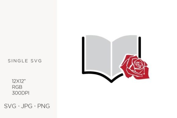 Open Book and Rose Flower
