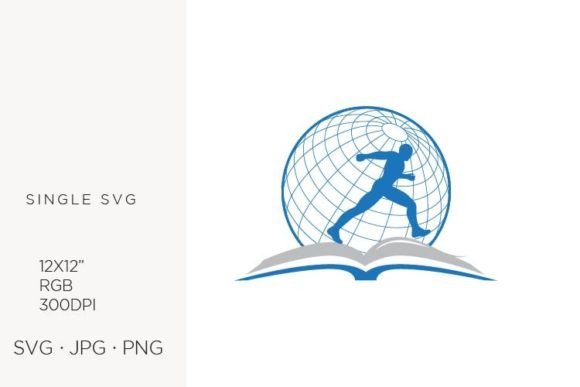 Open Book, Runner and Globe Graphics