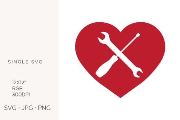 Screwdriver and Wench Inside Red Heart Graphics