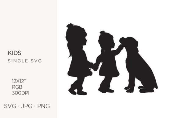 Silhouette of a Girls with a Dog
