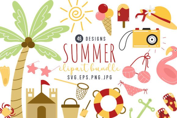Summer Clipart Bundle: Graphics and Illustrations for Creative Projects