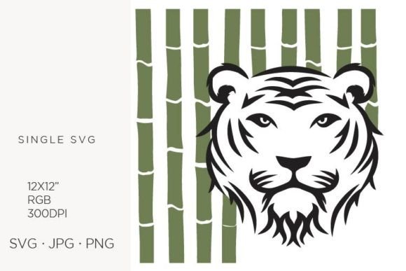Tiger and Bamboo Leaves, Vector