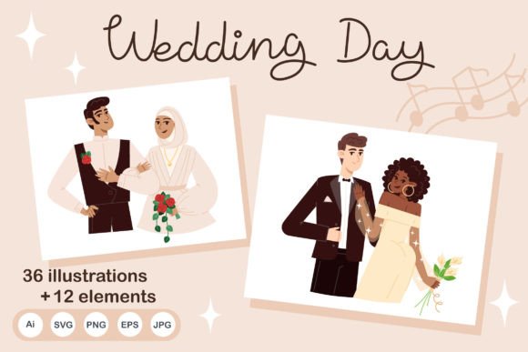 Wedding Day Graphics and Illustrations