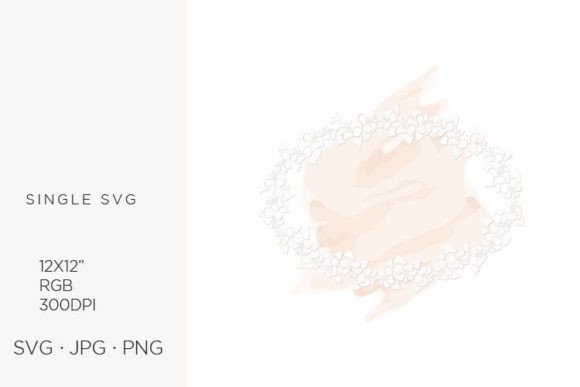 White Hibiscus Flower Wreath Frame Graphics