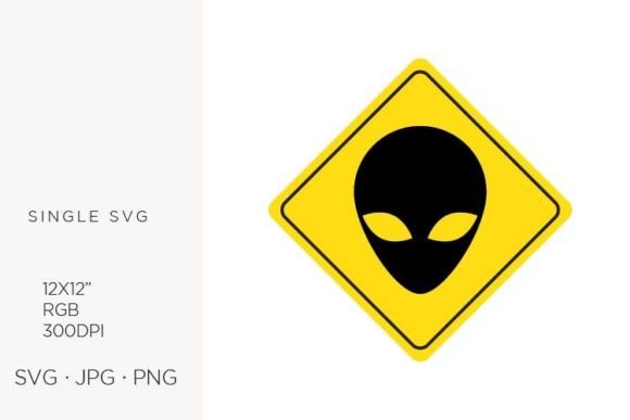 Yellow Traffic Sign for Alien Graphics